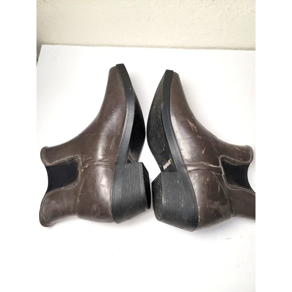 Bogs valerie Women's Brown Ankle Rubber Heel Pump Rain Boots Size 8‎